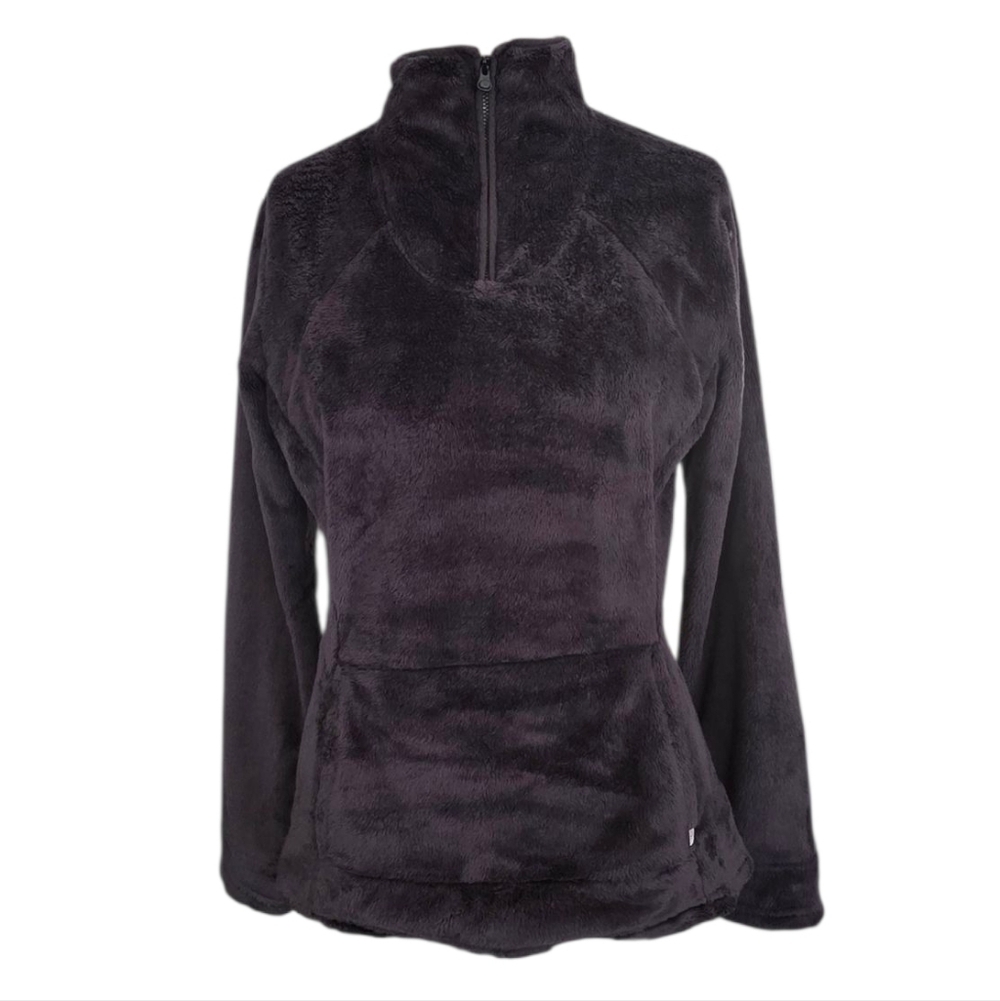 The North Face Women's Black 1/4 Zip Fleece Sherpa Pullover Sweater Medium